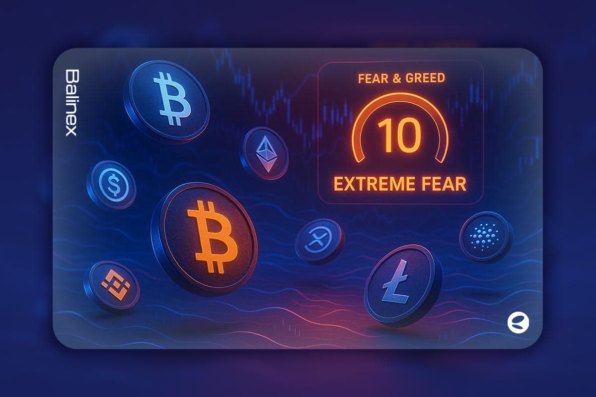ریزش شدید بیت کوین و بازار کریپتو | شاخص ترس و طمع در وضعیت ترس شدید!